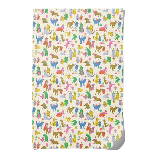 Puppy Party wrapping paper: Single