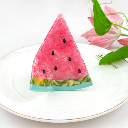 Fresh & Elegant Watermelon Acetate Hair Claw Clip: Pink