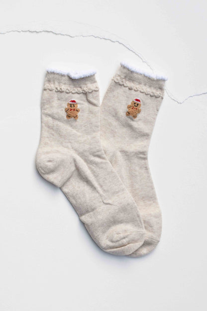 Christmas Cozy Crew Socks: Green / English