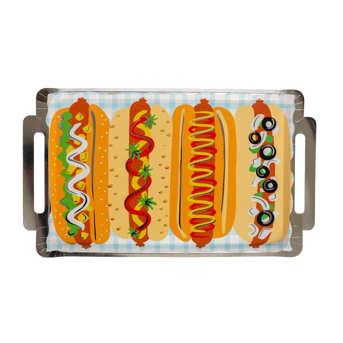 Patriotic Hot Dog Platter Shaped Plates