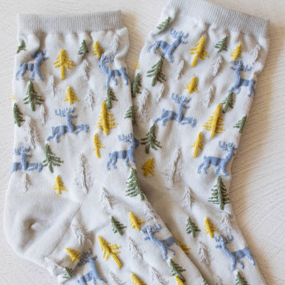 Christmas Casual Crew Socks for Holiday: Olive