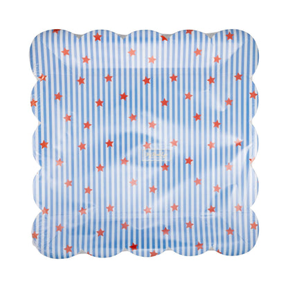 Stripes and Stars Paper Plate - 10"