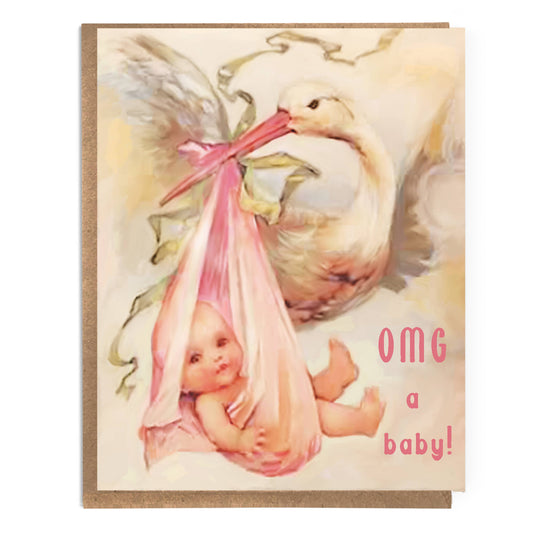 OMG a Baby! - Vintage Card