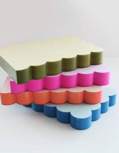 Scalloped Shaped Pad | Aqua + Blue