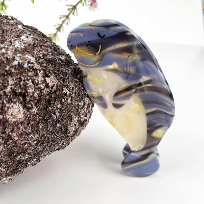 Manatee Acetate Claw Clip: Gray