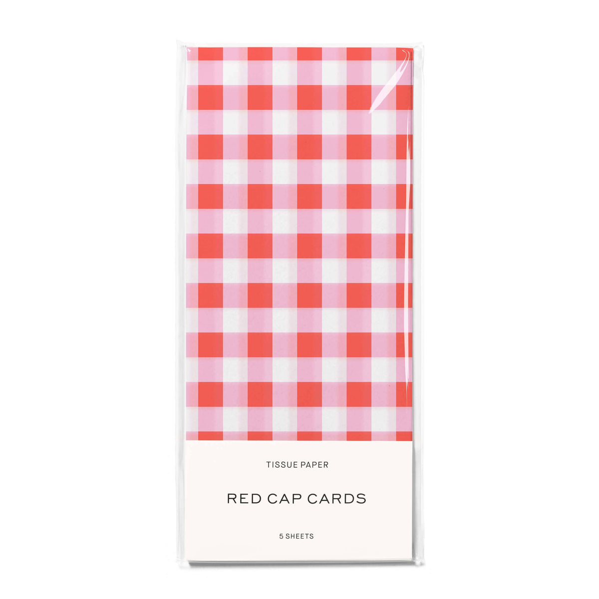 Red and Pink Gingham tissue paper: 5 Sheets