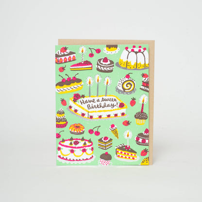 Birthday Sweets Spread Greeting Card by Phoebe Wahl