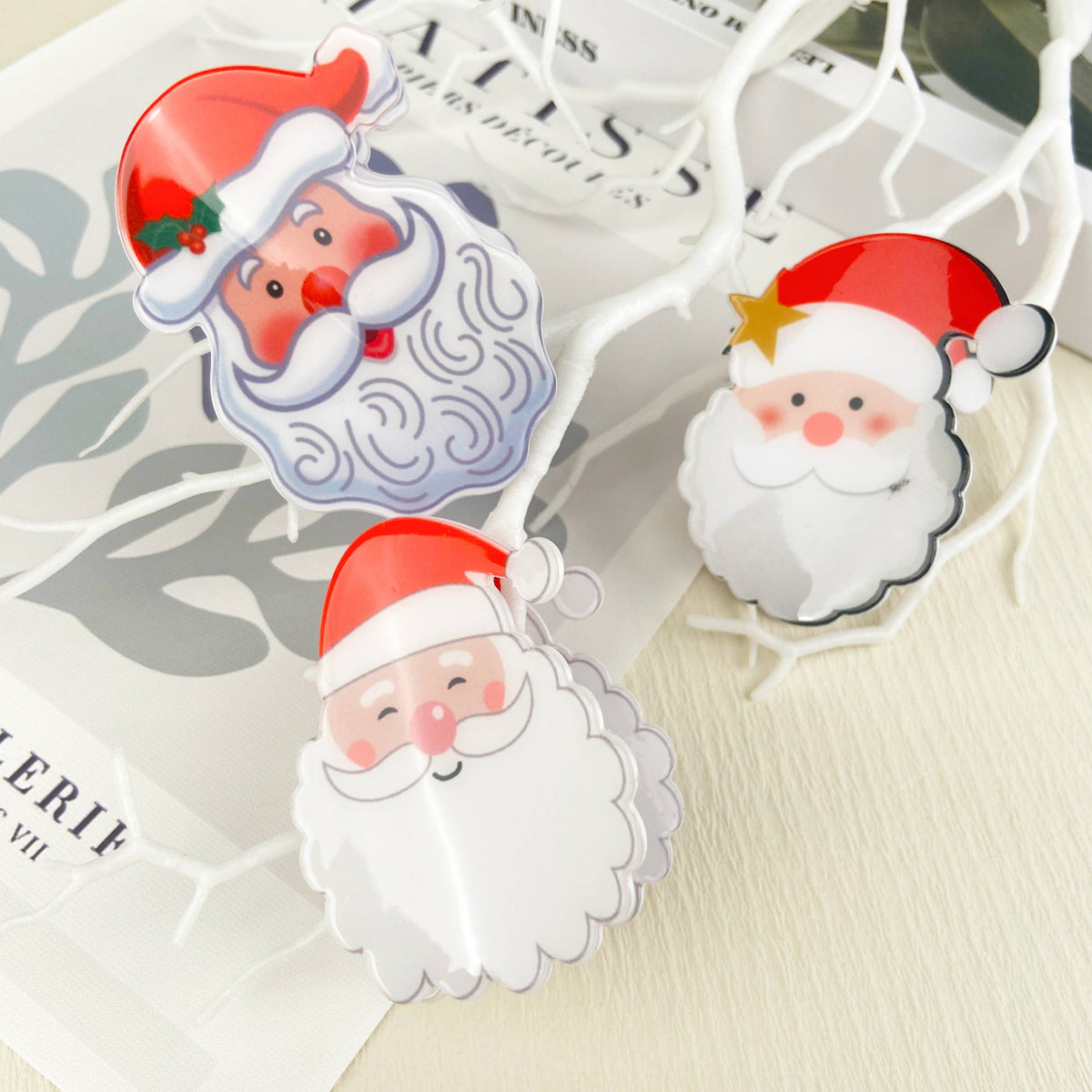 Christmas  Santa Hair Claw Clip,Christmas  tree Hair clip: B20-1-20