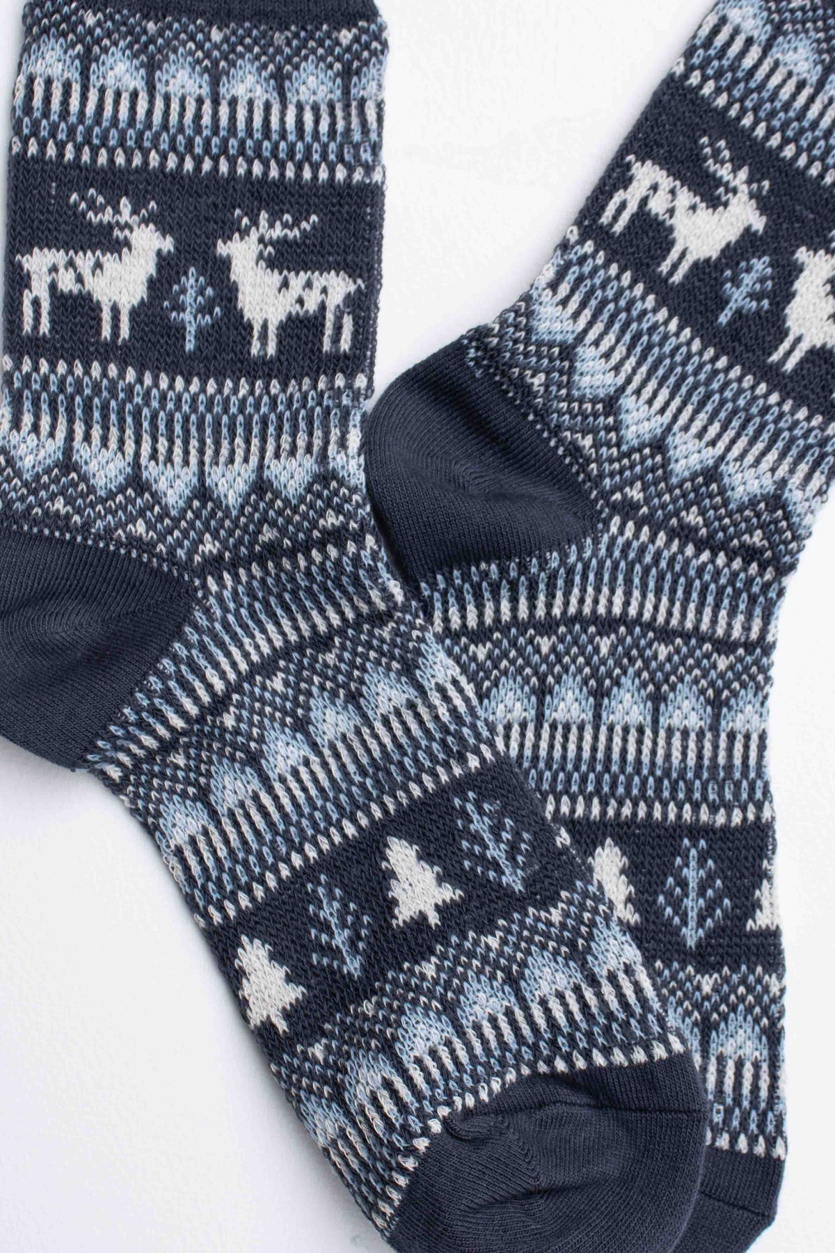 Holiday Deer Casual Socks: Beige
