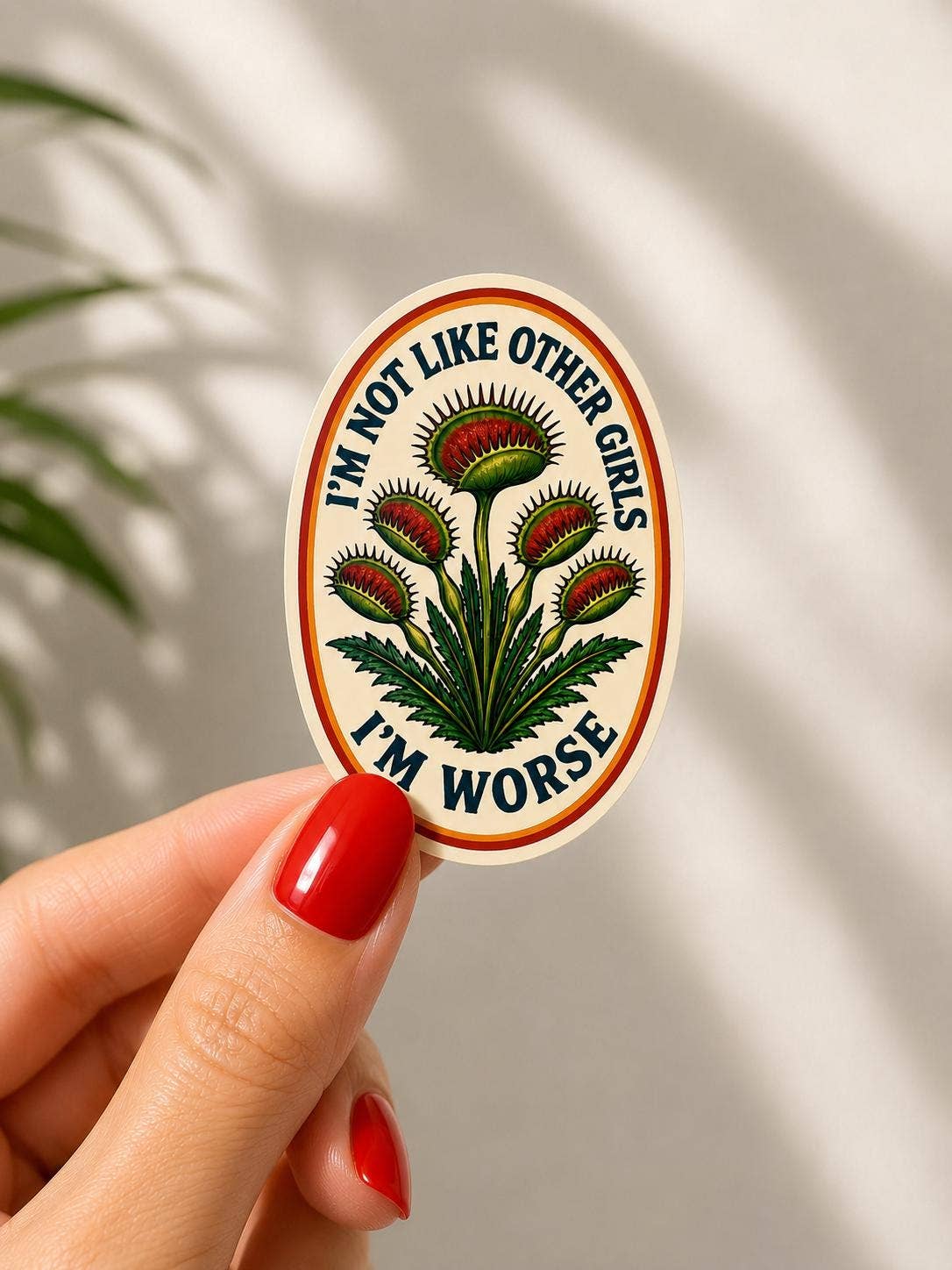 Not Like Other Girls Sticker, Venus Fly Trap: Oval / vinyl