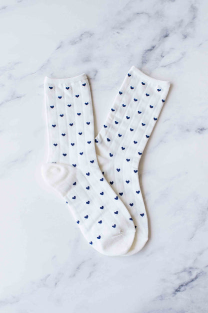 Women's Heart Crew Socks: Sage