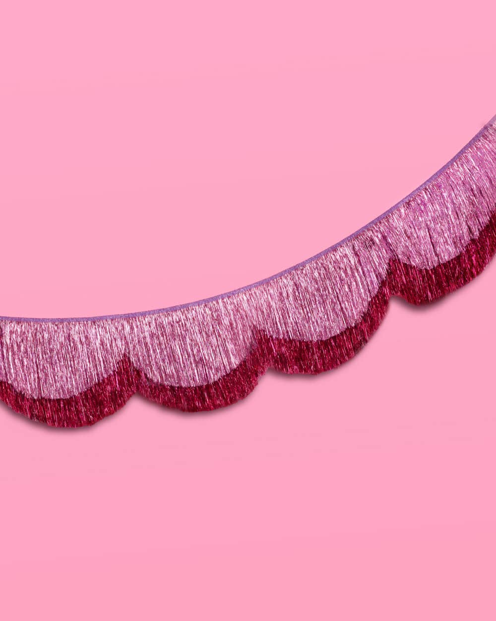 Pink Scalloped Fringe Banner | pink decor, birthday party