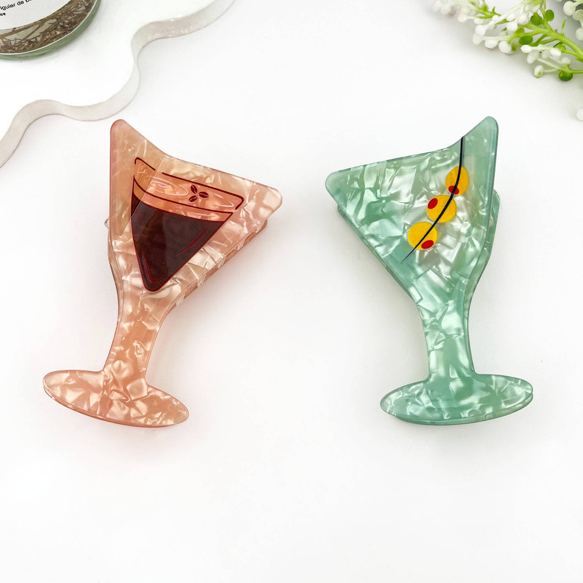 Fresh Cocktail Print Creative Hair Claw Clip: Green