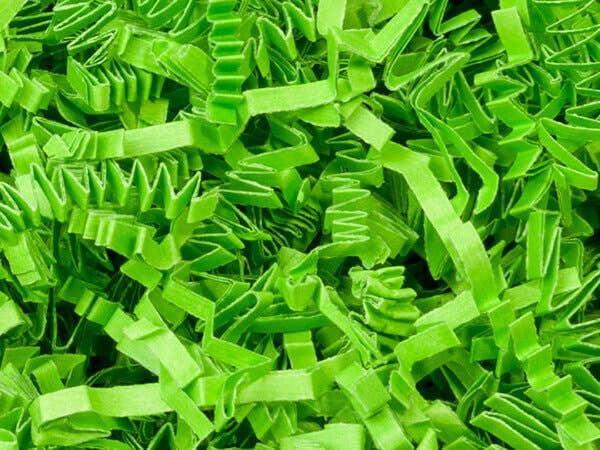 Crinkle Cut Paper Shred Small Packs: 1 Pack / 8 oz Bag / White & Iridescent