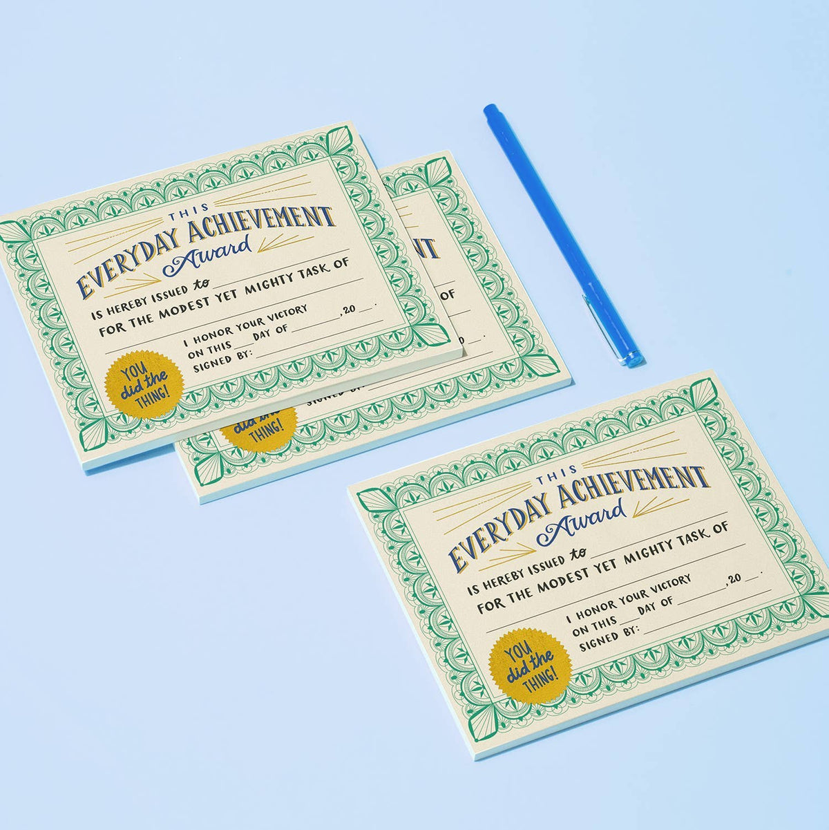 Everyday Achievement Certificate Notepad (Refresh)