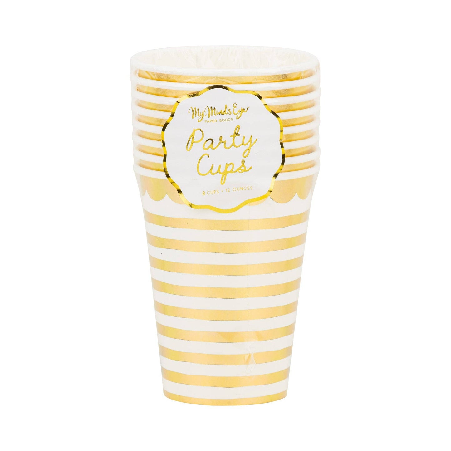 PLGBD10 - Gold Stripes Party Cups