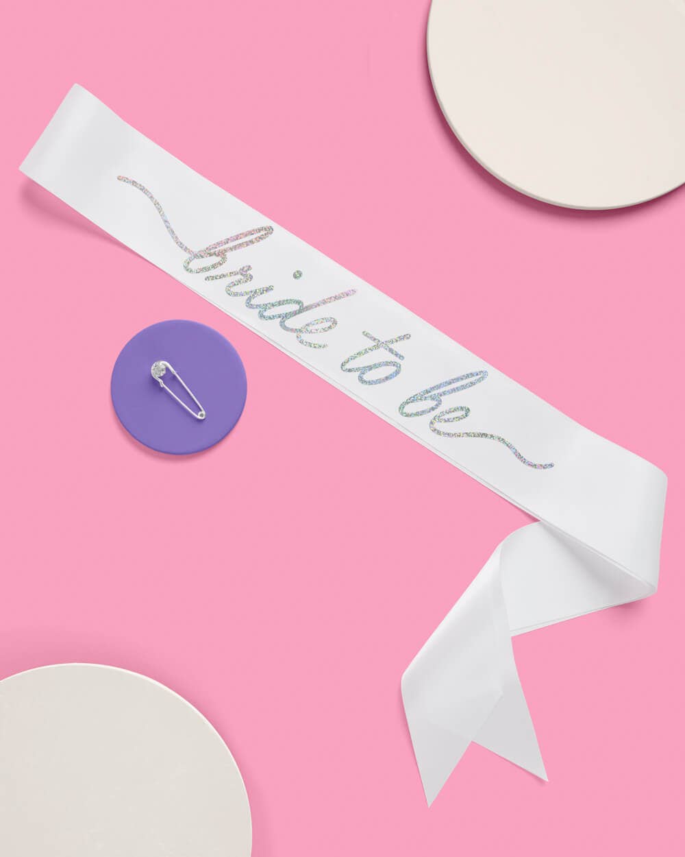 White Iridescent Bride Sash | white, iridescent, bride to be
