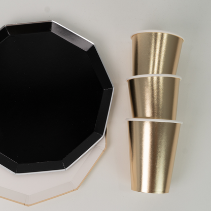 Gold Foil Party Cups (12 oz, Set of 8)