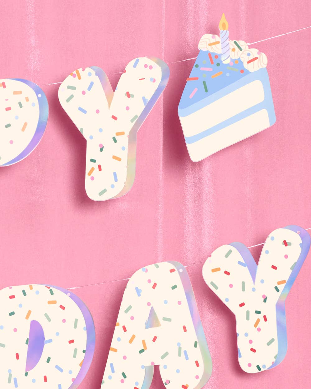 Sprinkles Birthday Banner | confetti, iridescent, party