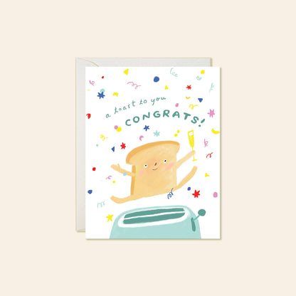Toast Congrats – Food Pun Congratulations Card