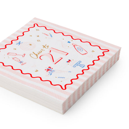 Cheers to 21 Icon Cocktail Napkins, 3-Ply (Set of 20)