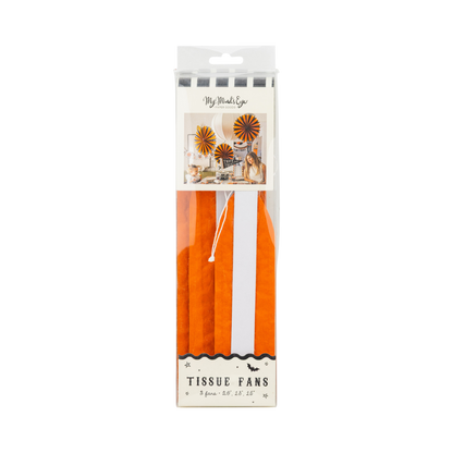 Orange and Black Large Tissue Fans