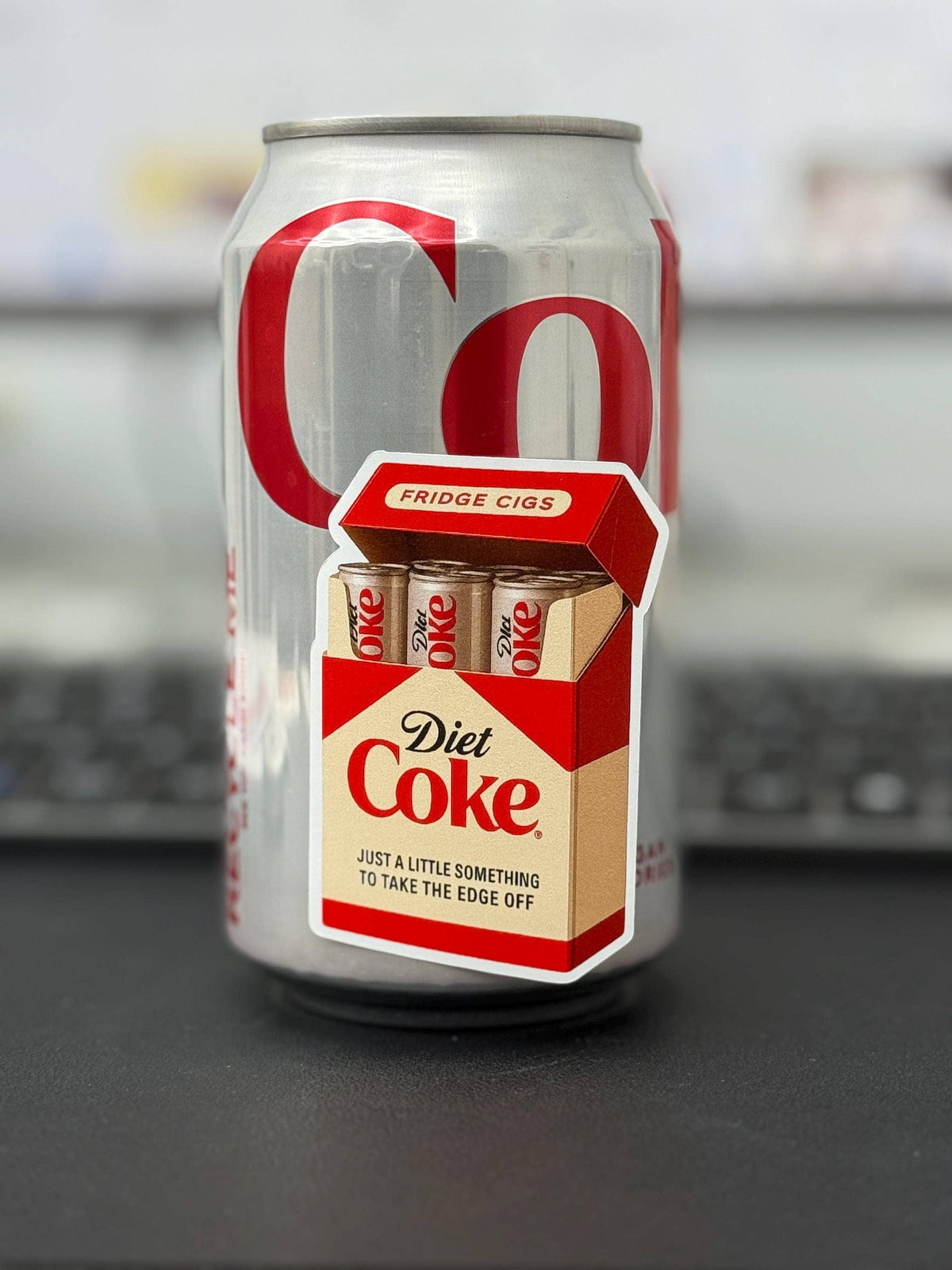 Diet Coke Fridge Cigs Sticker - Matte Vinyl: Vinyl sticker