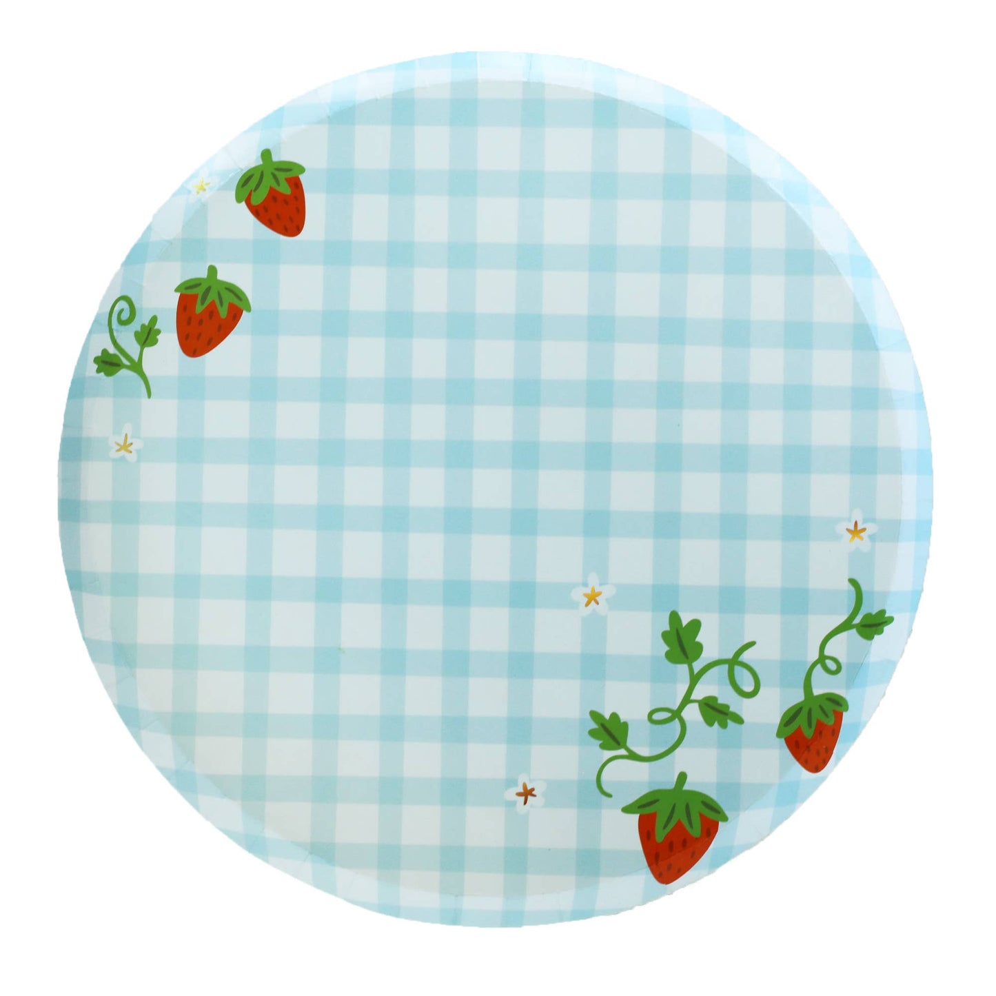 Strawberry Picnic Gingham Print Large Plates