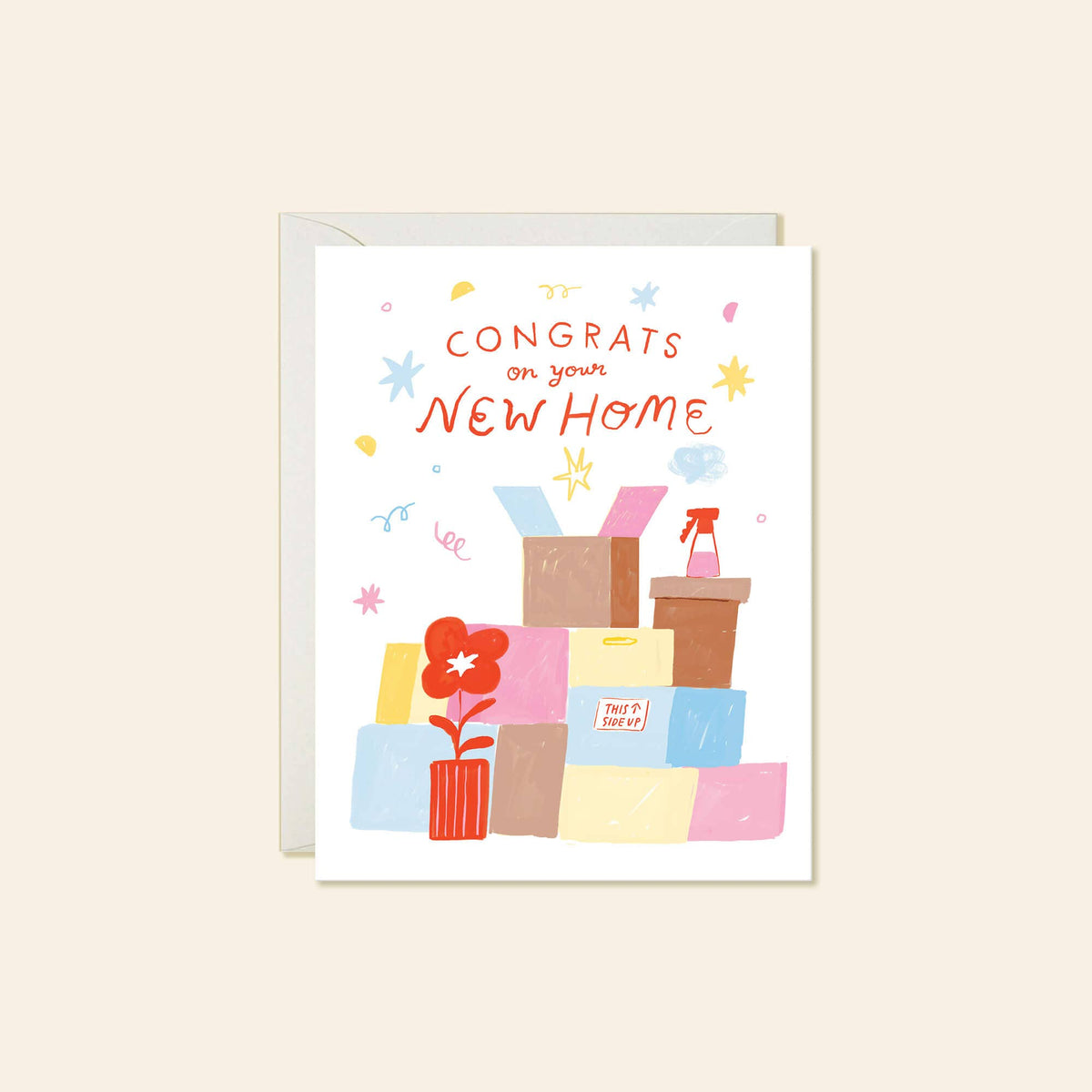 Unpacking Boxes – New Home Congratulations Card