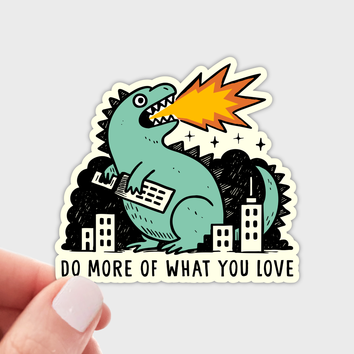 Do More of What You Love Sticker - monster, funny, cute