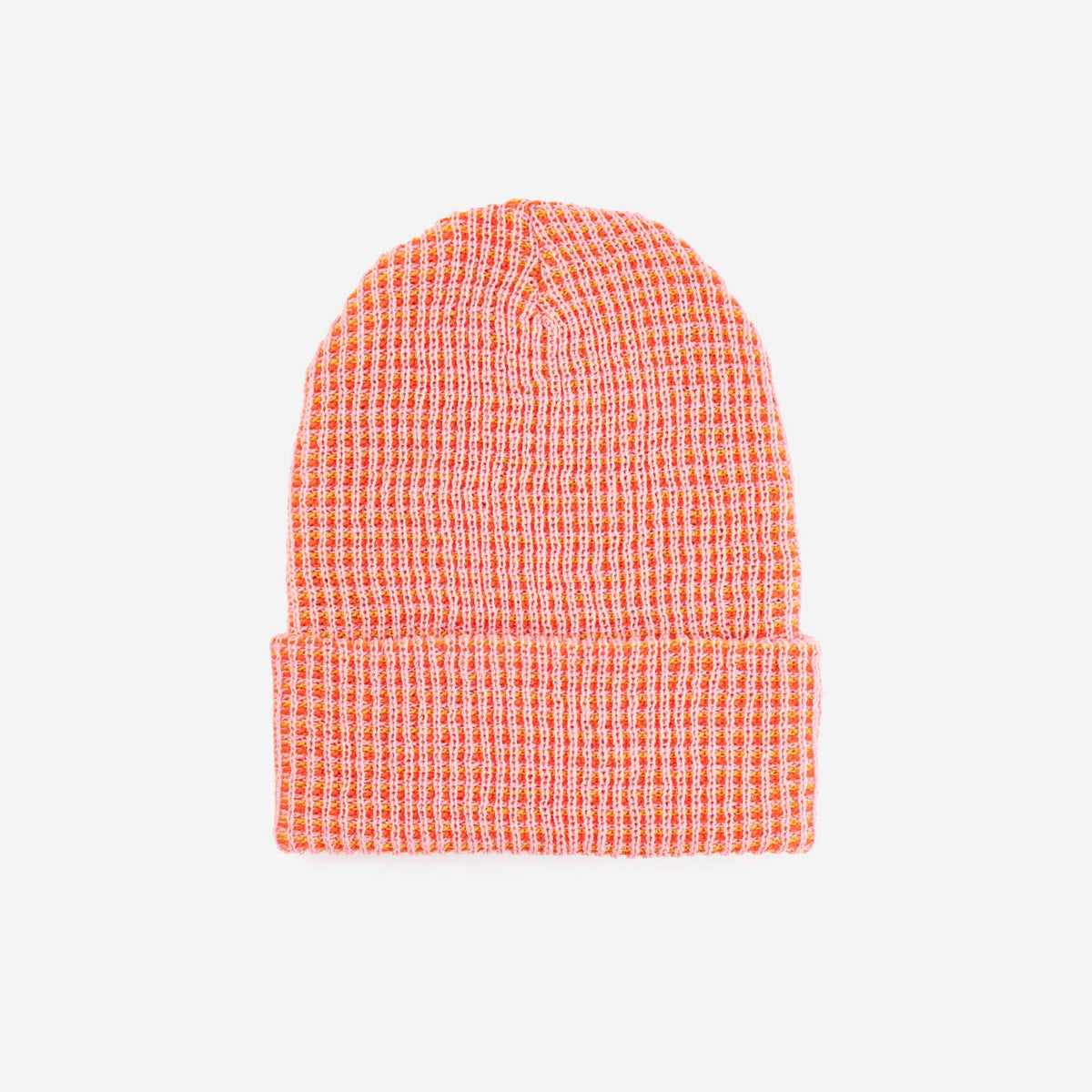 Simple Grid Knit Beanie: Fuchsia