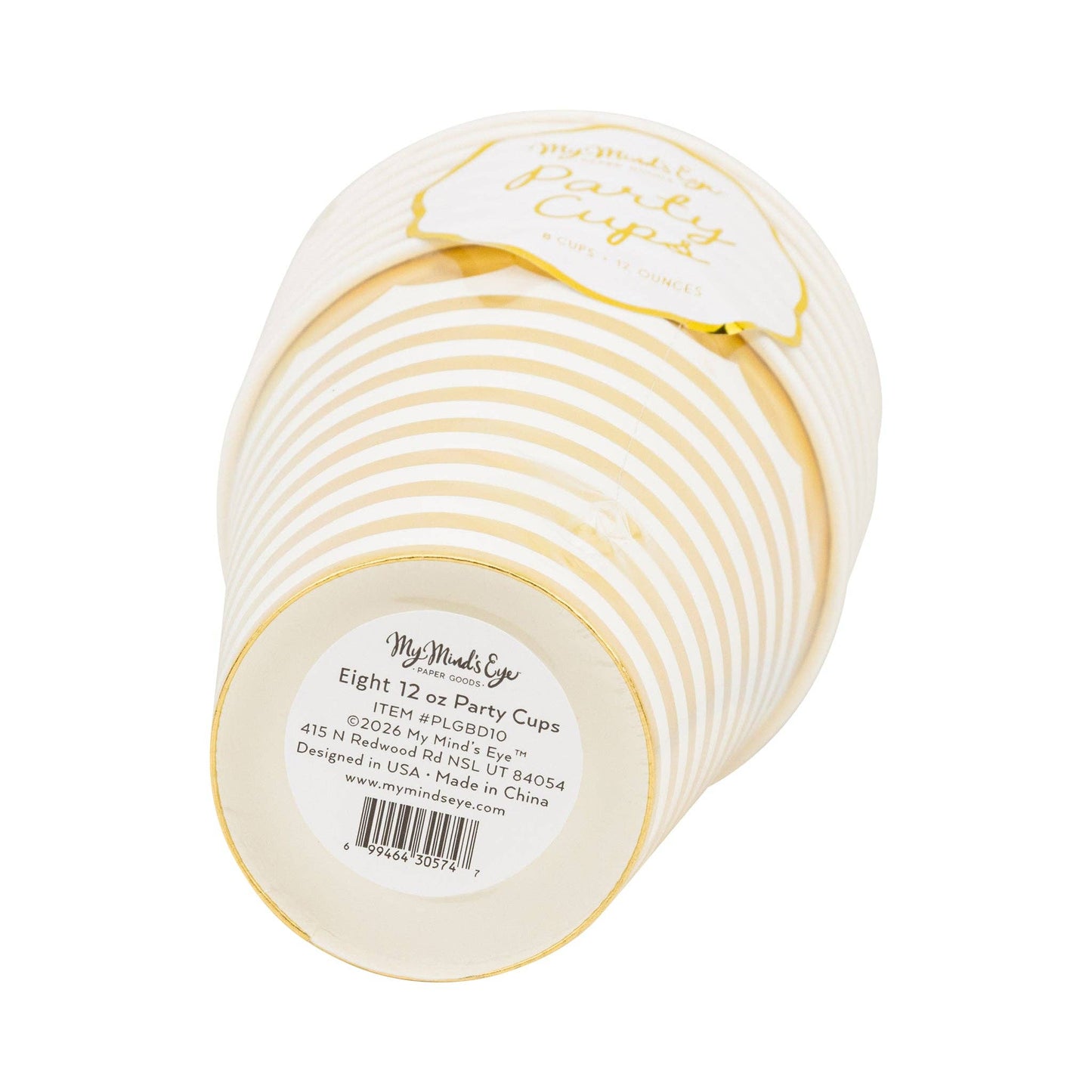 PLGBD10 - Gold Stripes Party Cups