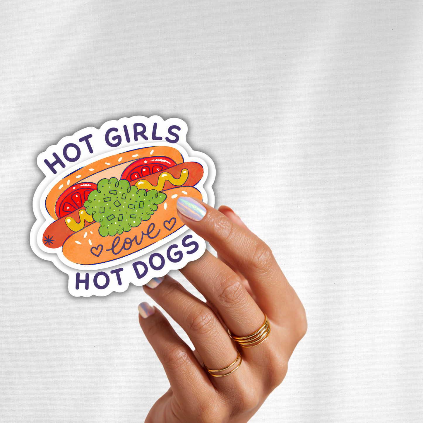 Hot Girls Love Hot Dogs Sticker | Funny Foodie Sticker