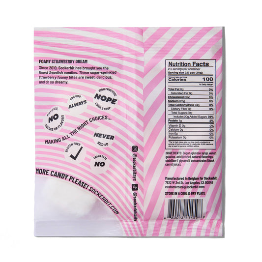 Foamy Strawberry Dream Swedish Candy Bag 2.8oz