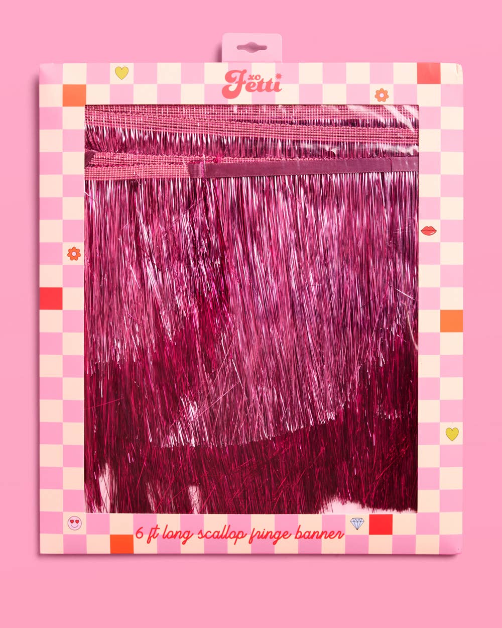 Pink Scalloped Fringe Banner | pink decor, birthday party