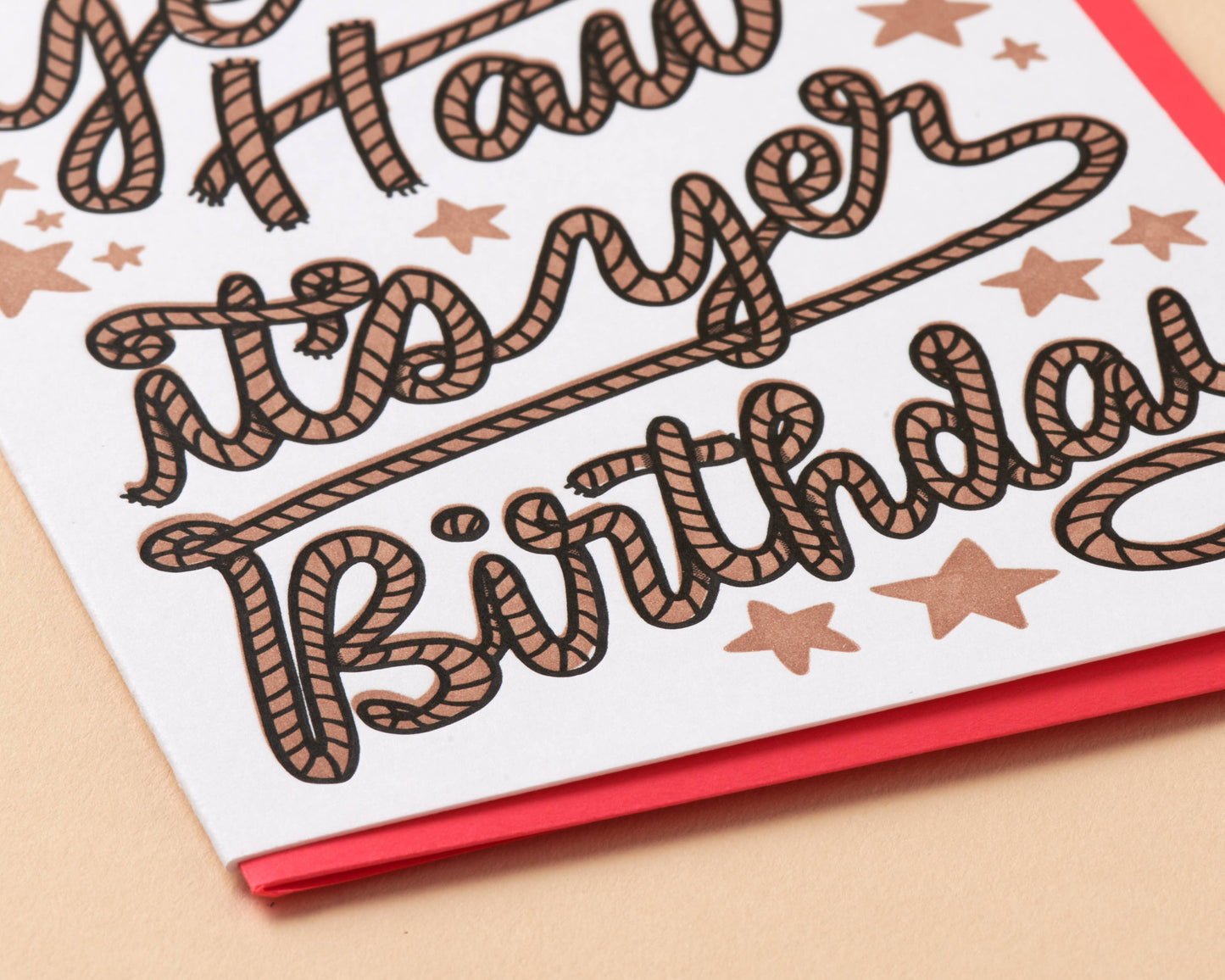 Letterpress Birthday  Card—Yee Haw (Lasso, Western)