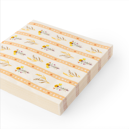 Cozy Fall Florals Large Napkins, 3-Ply (Set of 20)