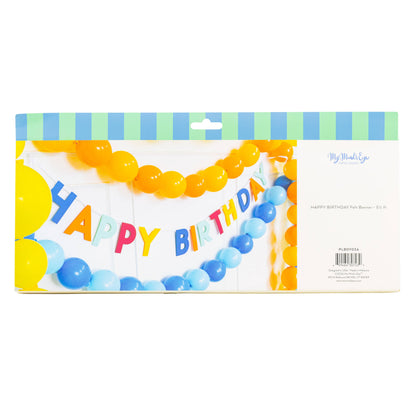 PLBDY02A - Bright Happy Birthday Felt Banner