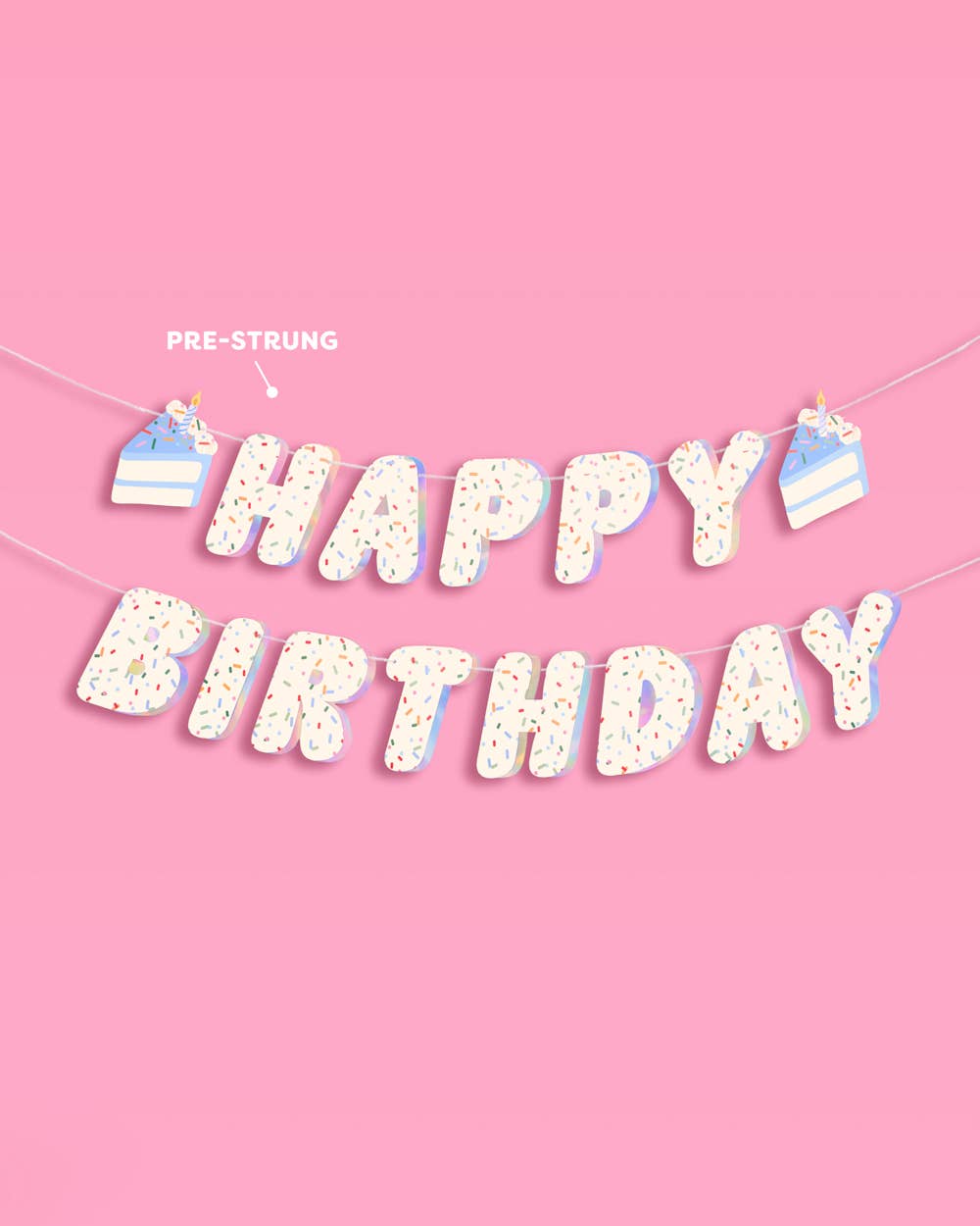 Sprinkles Birthday Banner | confetti, iridescent, party