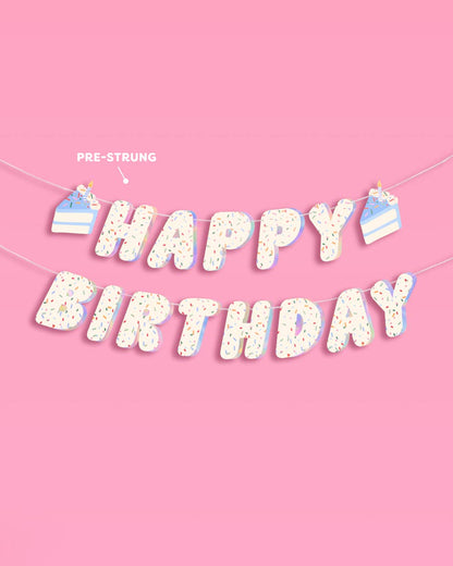 Sprinkles Birthday Banner | confetti, iridescent, party