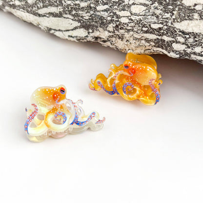 Creative Octopus Ocean Animal Hair Claw Clip: White-L