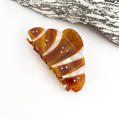 Vintage Starfish Crescent Moon Creative Hair Claw Clip: Brown