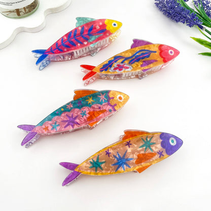 Floral Sardine Acetate Hair Claw Clip Summer Style
: F