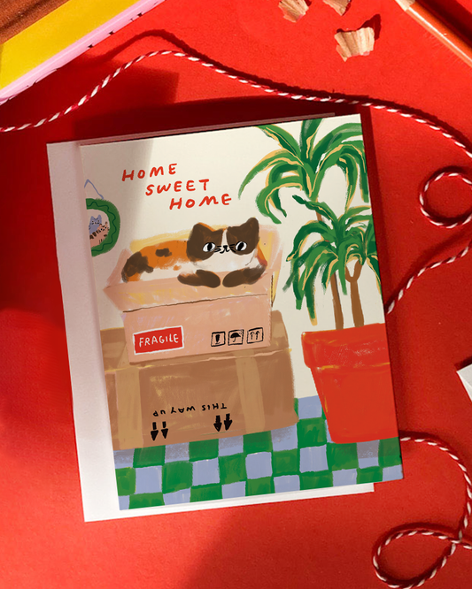 Cat New Home – Housewarming Congratulations Card