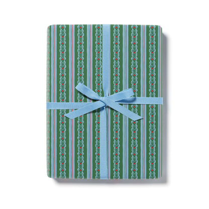 Cedar and Berry Stripe 10 ft wrap roll: 10 ft Roll