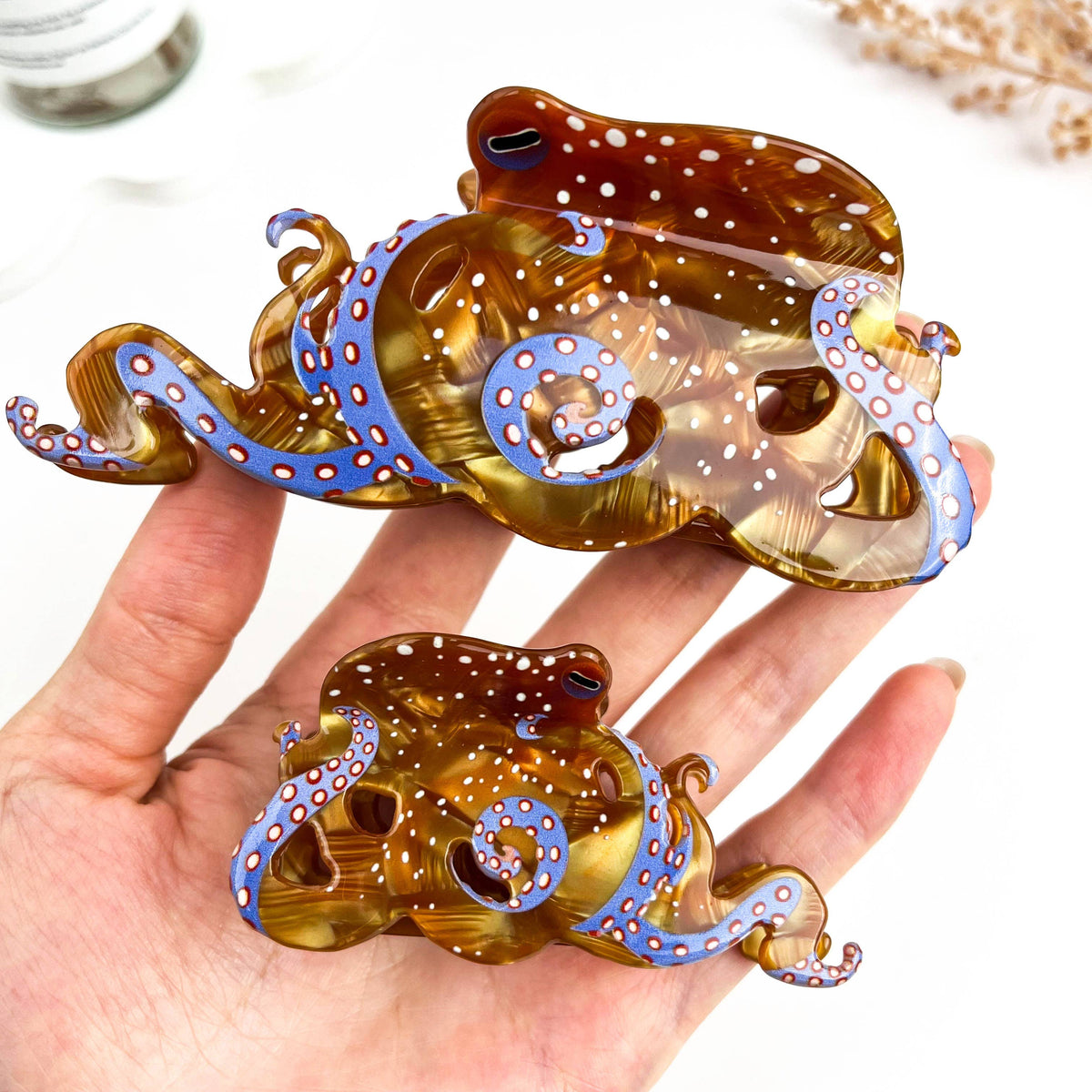 Creative Octopus Ocean Animal Hair Claw Clip: Orange-S