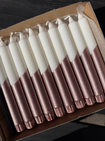 Christmas Candles, White / Copper