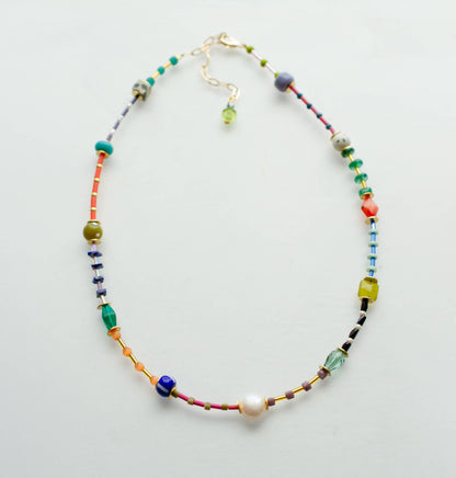 Colorful Beaded Seed bead Friendship Necklace