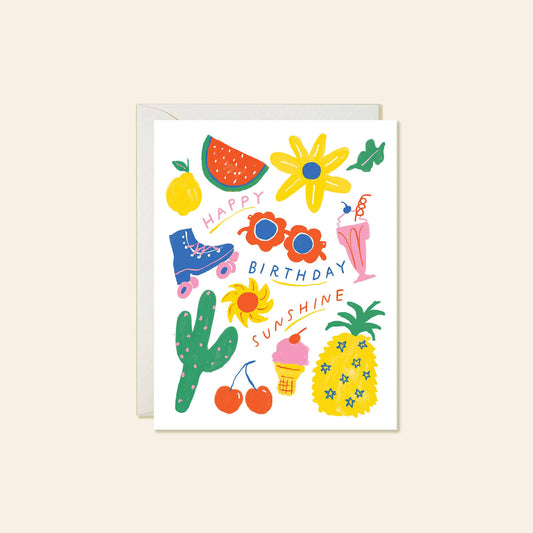 Sunshine Things – Summer Roller Skate Birthday Card