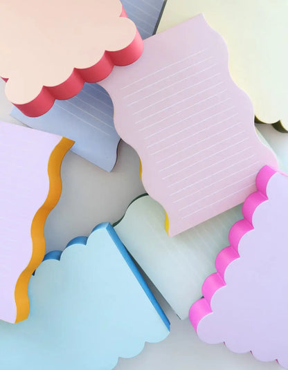 Scalloped Shaped Pad | Aqua + Blue